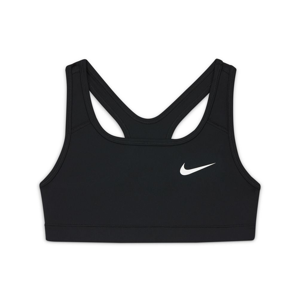 Nike Swoosh Big Kids' (girls') Sports Bra (extended Size) In Grey
