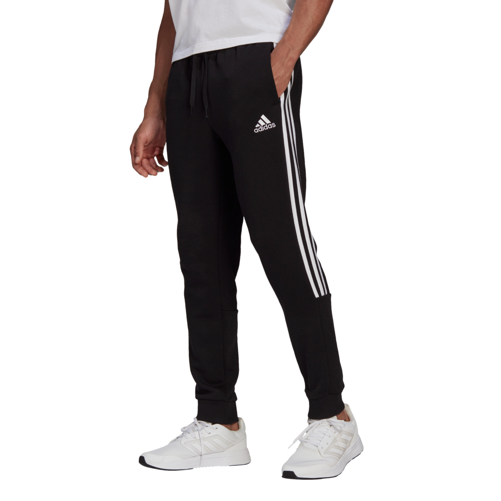 adidas  Essentials Fleece Tapered Cuff 3Stripes Joggers M  Closed Hem  Fleece Jogging Bottoms  SportsDirectcom